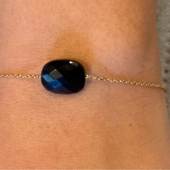 Morganne Bello Black Onyx cushion 18Kt yelow gold necklace - Picture 3 of 4